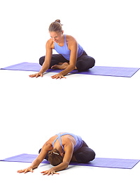 Yoga: Crossed leg forward bend 2