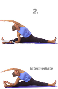 Yoga: Front split with side bend  2