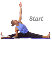 Yoga: Front split with side bend  1
