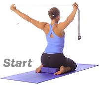 Yoga: Hero shoulder opener with blocks and straps 1