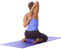 Yoga: Hero with tricep rotator cuff stretch 1