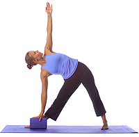 Yoga: Intermediate triangle with block 1