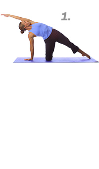 Yoga: Kneeling side angle stretch 1