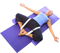 Yoga: Reclining bound angle posture 1
