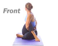 Yoga: Spinal twist with hands interlocked 1