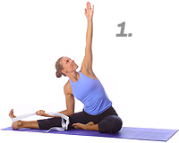 Yoga: Seated single leg side bend 1