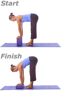 Yoga: Standing forward fold with blocks  1