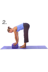 Yoga: Standing forward fold with blocks  2